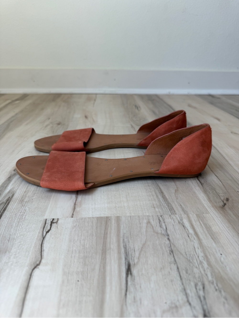 Madewell Thea D’Orsay Orange Leather Slide Sandals - 9 - Picture 6 of 7